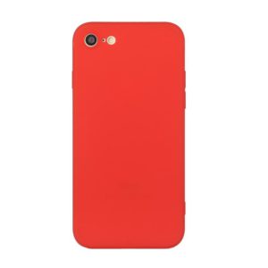 For iPhone SE 2022 / SE 2020 / 8 / 7 Straight Edge Solid Color TPU Shockproof Case(Red) (OEM)