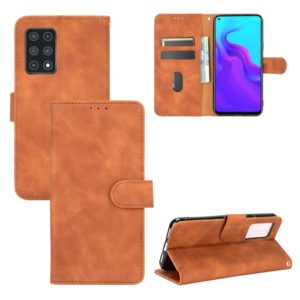 For Cubot X30 Solid Color Skin Feel Magnetic Buckle Horizontal Flip Calf Texture PU Leather Case with Holder & Card Slots & Wallet(Brown) (OEM)