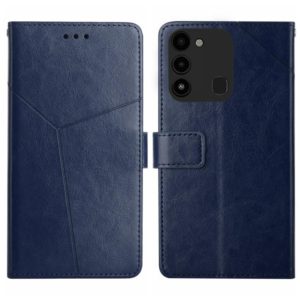 For Tecno Spark Go 2022 HT01 Y-shaped Pattern Flip Leather Phone Case(Blue) (OEM)
