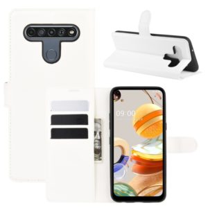 For LG K61 Litchi Texture Horizontal Flip Protective Case with Holder & Card Slots & Wallet(White) (OEM)