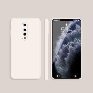 For OnePlus 8 Solid Color Imitation Liquid Silicone Straight Edge Dropproof Full Coverage Protective Case(White) (OEM)