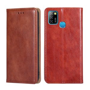 For Infinix Hot 10 Lite / Smart 5 X657 Gloss Oil Solid Color Magnetic Leather Phone Case(Brown) (OEM)