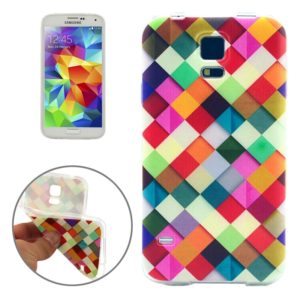 Colorful Grid Pattern TPU Protective Case for Galaxy S5 mini / G800 (OEM)
