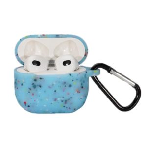 For AirPods Pro Bluetooth Earphone Silicone Case(Sky Blue Floral) (OEM)