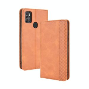 For ZTE Blade A7s 2020 Magnetic Buckle Retro Crazy Horse Texture Horizontal Flip Leather Case with Holder & Card Slots & Photo Frame(Brown) (OEM)