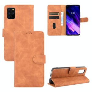 For UMIDIGI S5 Pro Solid Color Skin Feel Magnetic Buckle Horizontal Flip Calf Texture PU Leather Case with Holder & Card Slots & Wallet(Brown) (OEM)