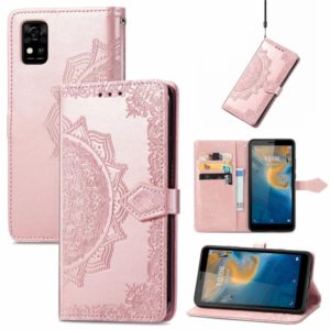 For ZTE Blade A31 Mandala Flower Embossed Horizontal Flip Leather Phone Case(Rose Gold) (OEM)