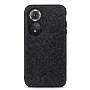 For Honor 50 Pro Accurate Hole Litchi Texture Leather Shockproof Case(Black) (OEM)
