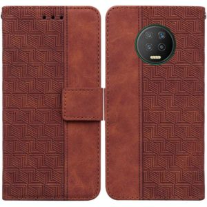 For Infinix Note 7 X690 Geometric Embossed Leather Phone Case(Brown) (OEM)