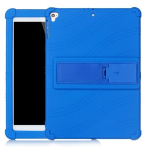 For iPad 6 (9.7 Universal) Tablet PC Silicone Protective Case with Invisible Bracket(Dark Blue) (OEM)