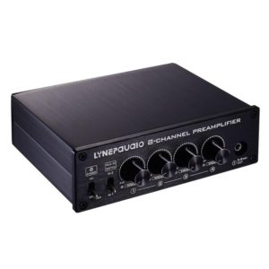 LINEPAUDIO B981 Pro 8-ch Pre-amplifier Speaker Distributor Switcher Speaker Comparator, Signal Booster with Volume Control & Earphone / Monitor Function (Black) (OEM)