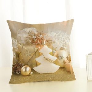 Christmas Decoration Cotton and Linen Pillow Office Home Cushion Without Pillow, Size:45x45cm(White Christmas Tree) (OEM)