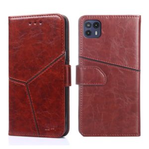 For Motorola Moto G50 5G Geometric Stitching Horizontal Flip Leather Phone Case(Dark Brown) (OEM)