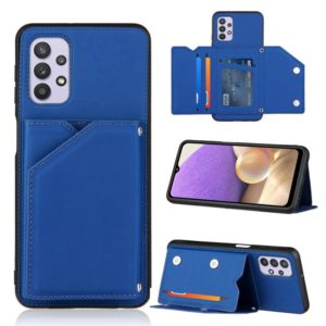 For Samsung Galaxy A32 5G Skin Feel PU + TPU + PC Back Cover Shockproof Case with Card Slots & Holder & Photo Frame(Blue) (OEM)