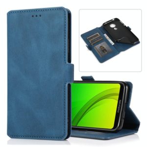 For Motorola Moto G7 Power(EU Version) Retro Magnetic Closing Clasp Horizontal Flip Leather Case with Holder & Card Slots & Photo Frame & Wallet(Navy Blue) (OEM)