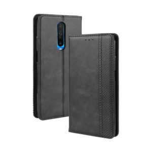 For Xiaomi Redmi K30/Poco X2 Magnetic Buckle Retro Crazy Horse Texture Horizontal Flip Leather Case , with Holder & Card Slots & Photo Frame(Black) (OEM)