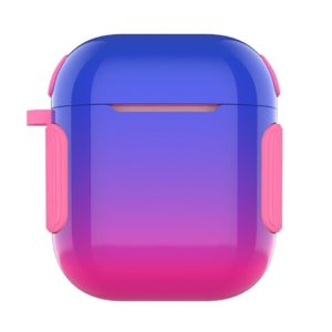 2 in 1 Varnish Colorful PC + TPU Earphone Case For AirPods 2 / 1(Blue+Rose Red Gradient) (OEM)