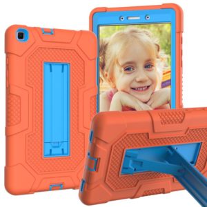 For Samsung Galaxy Tab A 8.0 (2019) / T290 Contrast Color Robot Shockproof Silicone + PC Protective Case with Holder(Orange Blue) (OEM)
