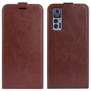 For TCL 30 5G / 30+ R64 Texture Single Vertical Flip Leather Phone Case(Brown) (OEM)
