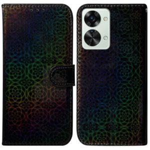 For OnePlus Nord 2T Colorful Magnetic Buckle Leather Phone Case(Black) (OEM)