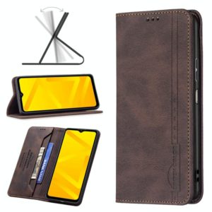 For ZTE Blade A71 Magnetic RFID Blocking Anti-Theft Leather Phone Case(Brown) (OEM)