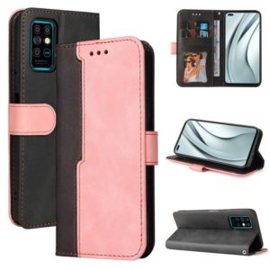For Infinix Note 8 Business Stitching-Color Horizontal Flip PU Leather Case with Holder & Card Slots & Photo Frame(Pink) (OEM)