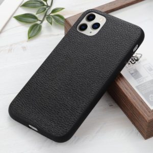 For iPhone 12 Pro Max Litchi Texture Genuine Leather Folding Protective Case(Black) (OEM)