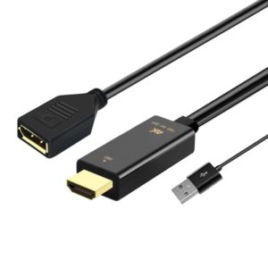 H146 HDMI Male + USB 2.0 Male to DisplayPort Female Adapter Cable, Length：25cm (OEM)
