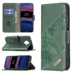 For Nokia G20 / G10 Matching Color Crocodile Texture Horizontal Flip PU Leather Case with Wallet & Holder & Card Slots(Green) (OEM)