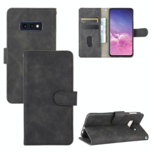 For Samsung Galaxy S10e Solid Color Skin Feel Magnetic Buckle Horizontal Flip Calf Texture PU Leather Case with Holder & Card Slots & Wallet(Black) (OEM)