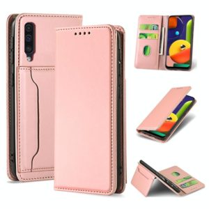 For Samsung Galaxy A50s Strong Magnetism Liquid Feel Horizontal Flip Leather Case with Holder & Card Slots & Wallet(Rose Gold) (OEM)