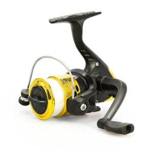 JL200 Plating Plastic 3 Ball Bearings Handle Fishing Spinning Reel with Transparent Lines(Gold) (OEM)