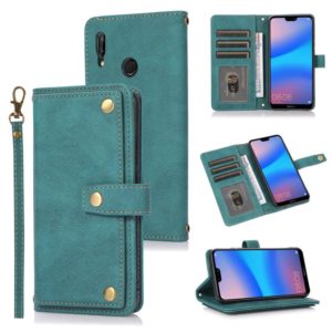 For Huawei P20 Lite PU + TPU Horizontal Flip Leather Case with Holder & Card Slot & Wallet & Lanyard(Lake Blue) (OEM)