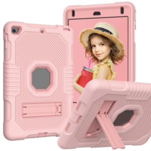 Contrast Color Robot Shockproof Silicone + PC Protective Case with Holder For iPad mini 5 & 4(Rose Gold) (OEM)