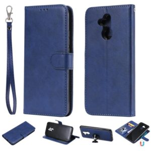 For Huawei Mate 20 Lite Solid Color Horizontal Flip Protective Case with Holder & Card Slots & Wallet & Photo Frame & Lanyard(Blue) (OEM)