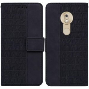 For Motorola Moto G7 Play EU Version Geometric Embossed Leather Phone Case(Black) (OEM)
