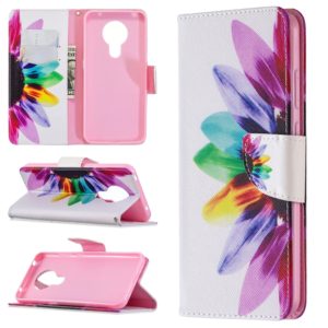 For Nokia 5.3 Colored Drawing Pattern Horizontal Flip Leather Case with Holder & Card Slots & Wallet(Sun Flower) (OEM)