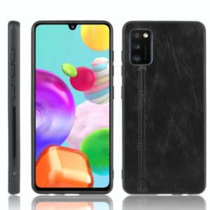 For Samsung Galaxy A41 Shockproof Sewing Cow Pattern Skin PC + PU + TPU Case(Black) (OEM)