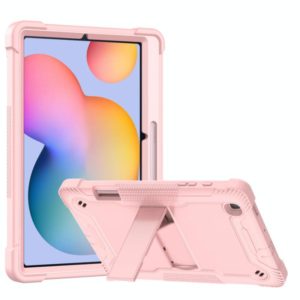For Samsung Galaxy Tab S6 Lite Silicone + PC Shockproof Protective Case with Holder(Rose Gold) (OEM)