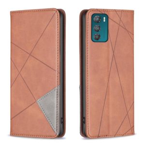 For Motorola Moto G42 4G Prismatic Invisible Magnetic Leather Phone Case(Brown) (OEM)