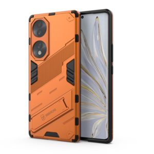 For Honor 70 Punk Armor 2 in 1 PC + TPU Shockproof Case with Invisible Holder(Orange) (OEM)