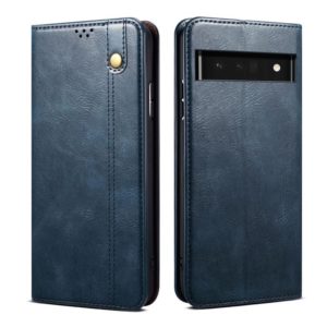 For Google Pixel 7 Pro 5G Oil Wax Crazy Horse Texture Leather Phone Case(Blue) (OEM)