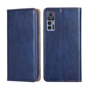 For TCL 30 5G / 30+ 5G Pure Color Magnetic Leather Phone Case(Blue) (OEM)