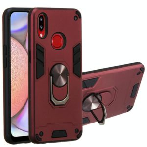 For Samsung Galaxy A10s 2 in 1 Armour Series PC + TPU Protective Case with Ring Holder(Wine Red) (OEM)