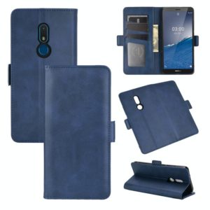 For Nokia C3 Dual-side Magnetic Buckle Horizontal Flip Leather Case with Holder & Card Slots & Wallet(Dark Blue) (OEM)