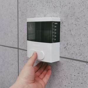 300ml Wall-mounted Plastic Singe-Tube Manual Press-type Shower Gel Foam Soap Dispenser(Black) (OEM)
