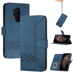 Cubic Skin Feel Flip Leather Phone Case For OnePlus 8 Pro(Blue) (OEM)