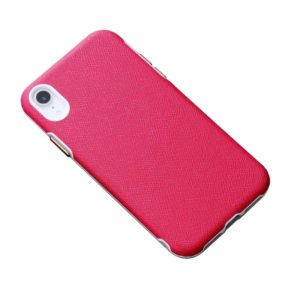 For iPhone XR Business Cross Texture PC Protective Case(Rose Red) (OEM)