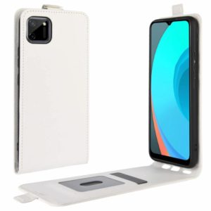 For OPPO Realme C11 R64 Texture Single Vertical Flip Leather Protective Case with Card Slots & Photo Frame(White) (OEM)
