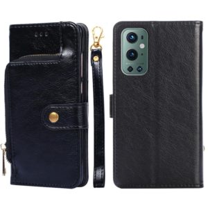 Zipper Bag PU + TPU Horizontal Flip Leather Case with Holder & Card Slot & Wallet & Lanyard For OnePlus 9 Pro(Black) (OEM)